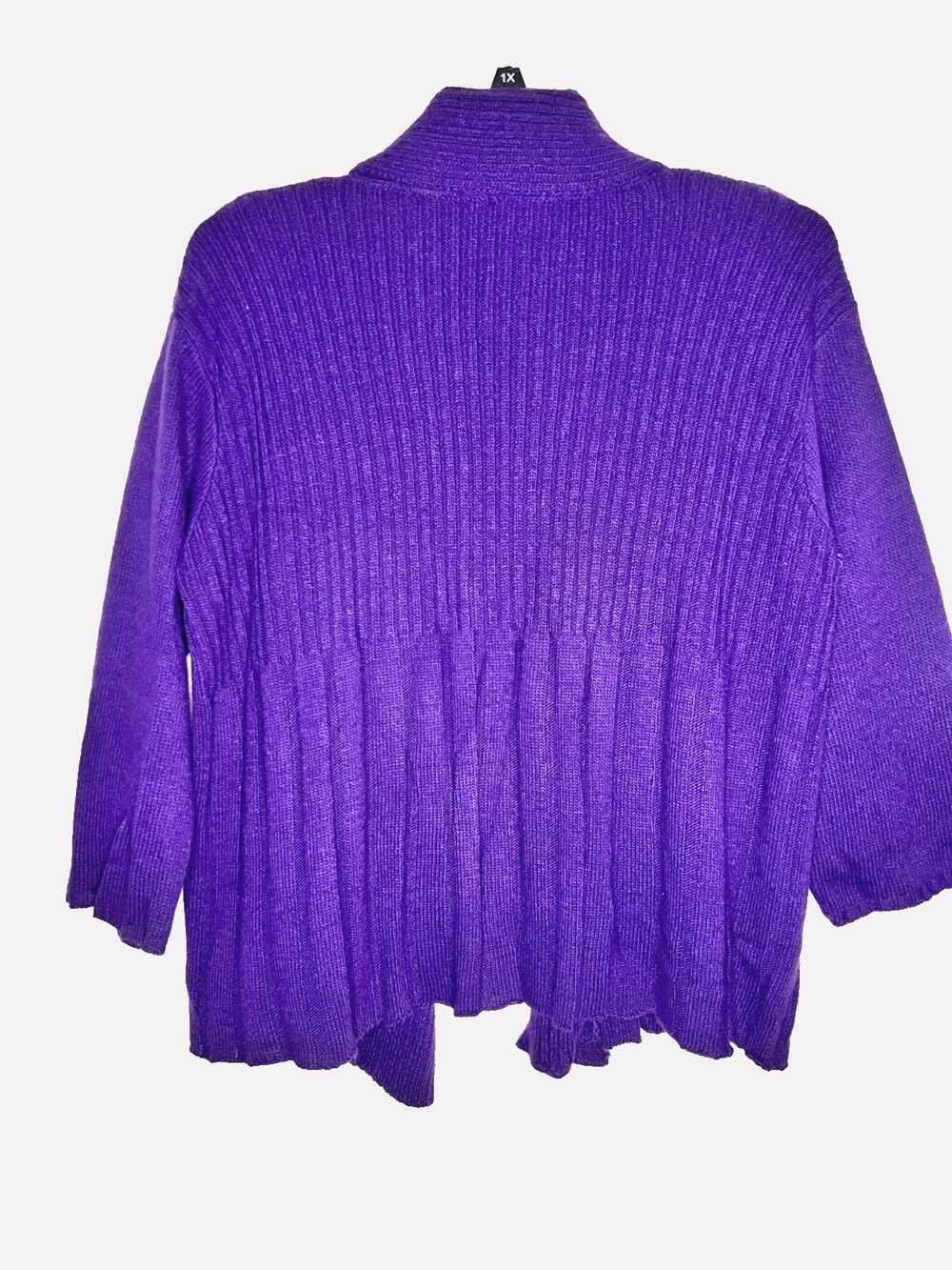 Denim & Co. Two piece purple sweater tank & cardigan combo soft material Size XL - Picture 6 of 6